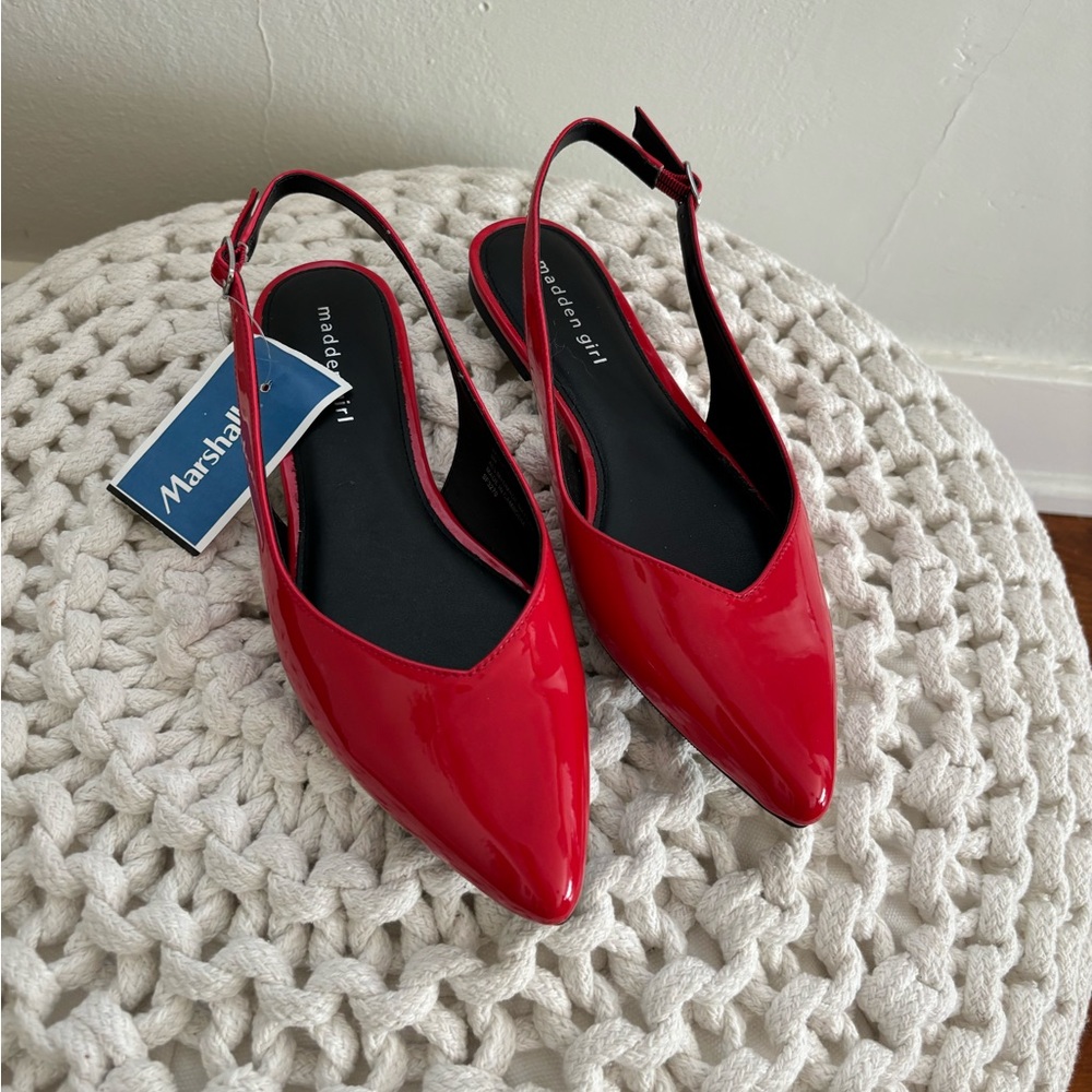Madden Girl Red Slingback Flats
